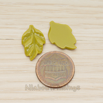 CB.05 // Simple Pressed Texture Leaf Flat Back Cabochon, 6 Pc