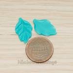 CB.05 // Simple Pressed Texture Leaf Flat Back Cabochon, 6 Pc