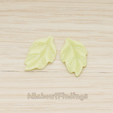 CB.05 // Simple Pressed Texture Leaf Flat Back Cabochon, 6 Pc