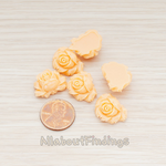 CB.100 // Full Bloom Rose Flower Flat Back Cabochon, 4 Pc