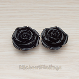 CB.152 // Chunky Rose Flower Flat Back Cabochon, 2 Pc