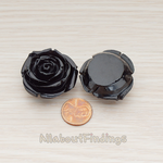 CB.152 // Chunky Rose Flower Flat Back Cabochon, 2 Pc