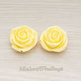 CB.152 // Chunky Rose Flower Flat Back Cabochon, 2 Pc