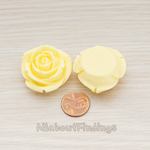 CB.152 // Chunky Rose Flower Flat Back Cabochon, 2 Pc