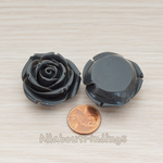 CB.152 // Chunky Rose Flower Flat Back Cabochon, 2 Pc