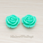 CB.152 // Chunky Rose Flower Flat Back Cabochon, 2 Pc