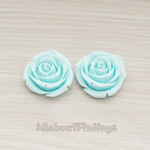 CB.152 // Chunky Rose Flower Flat Back Cabochon, 2 Pc