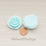 CB.152 // Chunky Rose Flower Flat Back Cabochon, 2 Pc