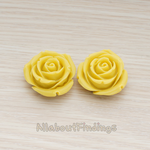 CB.152 // Chunky Rose Flower Flat Back Cabochon, 2 Pc