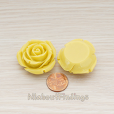 CB.152 // Chunky Rose Flower Flat Back Cabochon, 2 Pc