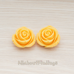 CB.152 // Chunky Rose Flower Flat Back Cabochon, 2 Pc