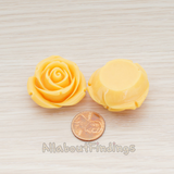 CB.152 // Chunky Rose Flower Flat Back Cabochon, 2 Pc