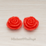 CB.152 // Chunky Rose Flower Flat Back Cabochon, 2 Pc