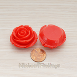 CB.152 // Chunky Rose Flower Flat Back Cabochon, 2 Pc