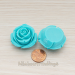 CB.152 // Chunky Rose Flower Flat Back Cabochon, 2 Pc