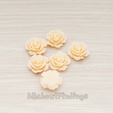 CB.157-01 // Medium Angelique Rose Flower Flat Back Cabochon, 4 Pc