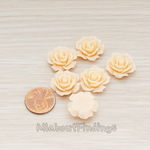 CB.157-01 // Medium Angelique Rose Flower Flat Back Cabochon, 4 Pc