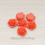 CB.157-01 // Medium Angelique Rose Flower Flat Back Cabochon, 4 Pc