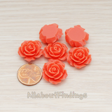 CB.157-01 // Medium Angelique Rose Flower Flat Back Cabochon, 4 Pc