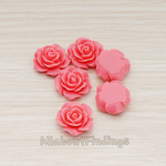 CB.157-01 // Medium Angelique Rose Flower Flat Back Cabochon, 4 Pc