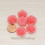 CB.157-01 // Medium Angelique Rose Flower Flat Back Cabochon, 4 Pc