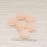 CB.157-01 // Medium Angelique Rose Flower Flat Back Cabochon, 4 Pc