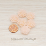 CB.157-01 // Medium Angelique Rose Flower Flat Back Cabochon, 4 Pc