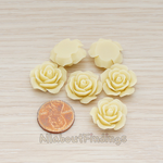 CB.157-01 // Medium Angelique Rose Flower Flat Back Cabochon, 4 Pc