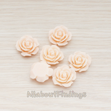 CB.157-01 // Medium Angelique Rose Flower Flat Back Cabochon, 4 Pc