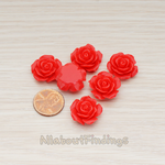 CB.157-01 // Medium Angelique Rose Flower Flat Back Cabochon, 4 Pc