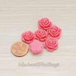 CB.157-02 // Small Angelique Rose Flower Flat Back Cabochon, 4 Pc