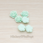 CB.157-02 // Small Angelique Rose Flower Flat Back Cabochon, 4 Pc