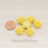 CB.157-02 // Small Angelique Rose Flower Flat Back Cabochon, 4 Pc