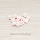 CB.157-04 // XSmall Angelique Rose Flower Flat Back Cabochon, 8 Pc