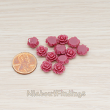 CB.157-04 // XSmall Angelique Rose Flower Flat Back Cabochon, 8 Pc