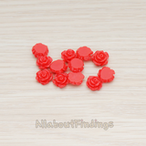 CB.157-04 // XSmall Angelique Rose Flower Flat Back Cabochon, 8 Pc