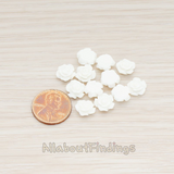 CB.157-04 // XSmall Angelique Rose Flower Flat Back Cabochon, 8 Pc