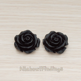 CB.157-06 // XLarge Angelique Rose Flower Flat Back Cabochon, 2 Pc