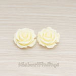 CB.157-06 // XLarge Angelique Rose Flower Flat Back Cabochon, 2 Pc