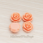 CB.181-01 // Chunky Rose Flower Flat Back Cabochon, 4 Pc