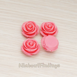 CB.181-01 // Chunky Rose Flower Flat Back Cabochon, 4 Pc