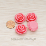 CB.181-01 // Chunky Rose Flower Flat Back Cabochon, 4 Pc