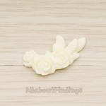 CB.187 // Triple Rose Flat Back Cabochon, 2 Pc