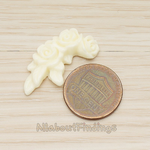 CB.187 // Triple Rose Flat Back Cabochon, 2 Pc