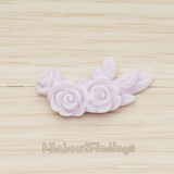 CB.187 // Triple Rose Flat Back Cabochon, 2 Pc