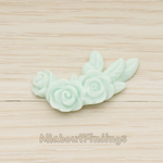 CB.187 // Triple Rose Flat Back Cabochon, 2 Pc