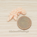 CB.187 // Triple Rose Flat Back Cabochon, 2 Pc