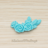 CB.187 // Triple Rose Flat Back Cabochon, 2 Pc