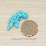 CB.187 // Triple Rose Flat Back Cabochon, 2 Pc