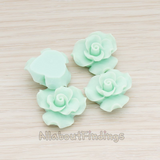 CB.191 // Bloom Rose Flower Flat Back Cabochon, 4 Pc